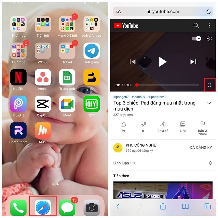 Cách chạy youtube ngoài màn hình điện thoại và laptop