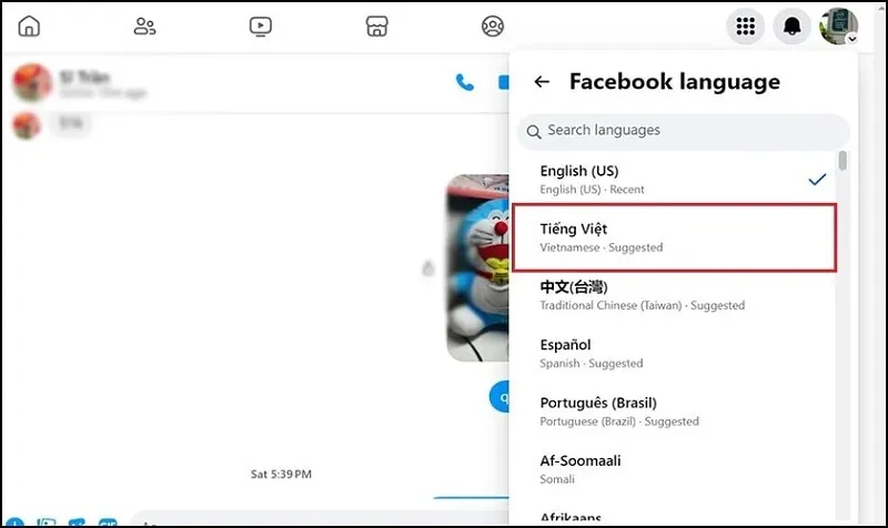 Cách khắc phục tình trạng Messenger bị chuyển sang tiếng Anh trên máy tính và điện thoại