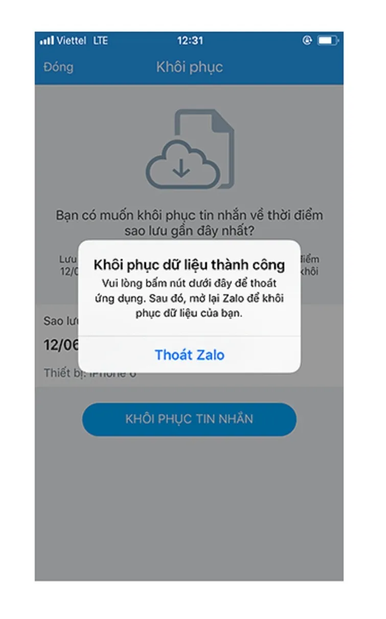 Cách lấy lại tin nhắn đã xóa trên Zalo