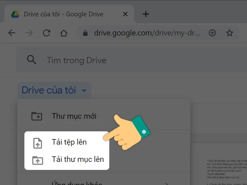 Cách up ảnh lên Google Drive trên điện thoại và máy tính