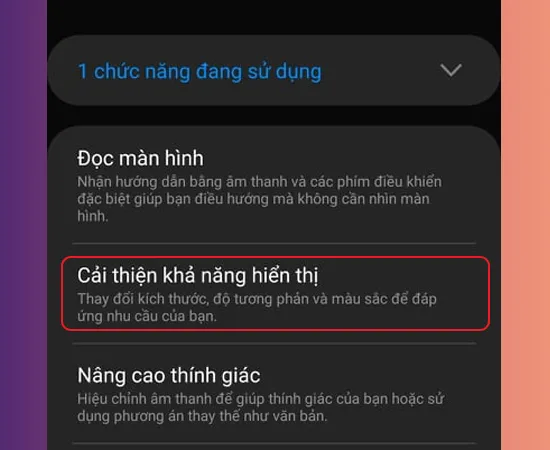 Chỉnh màu màn hình điện thoại samsung