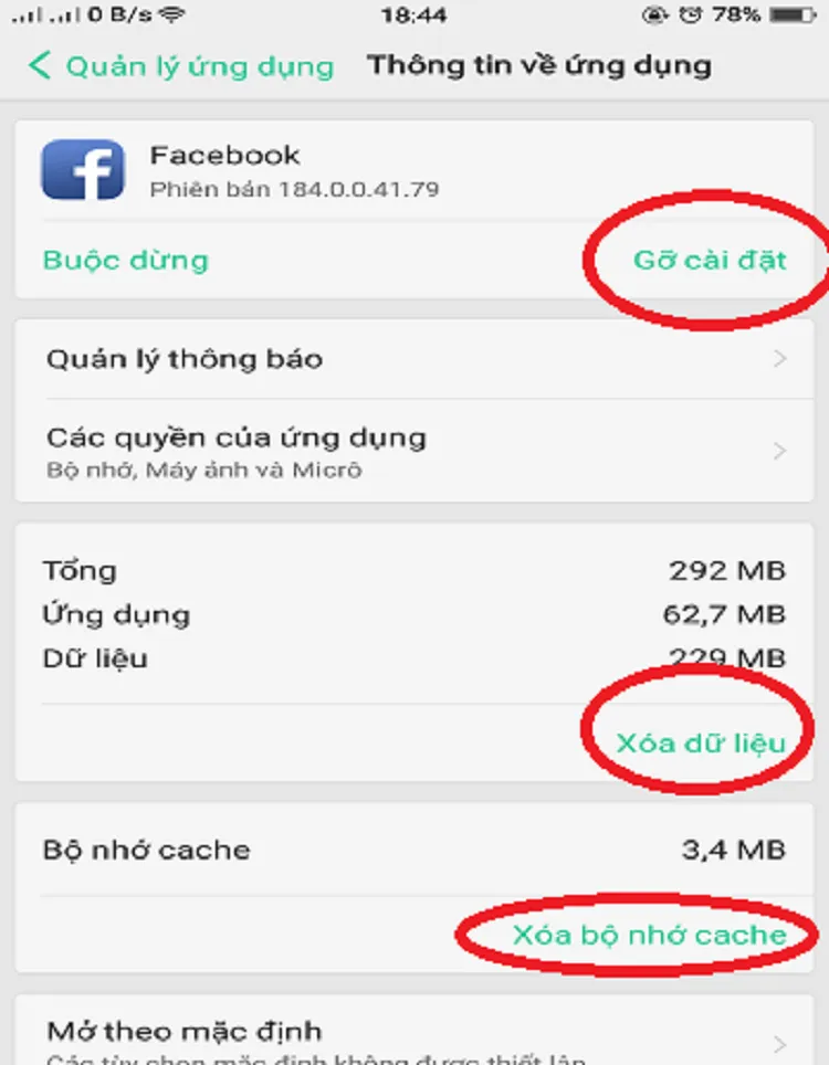 Facebook bị văng ra trên Android