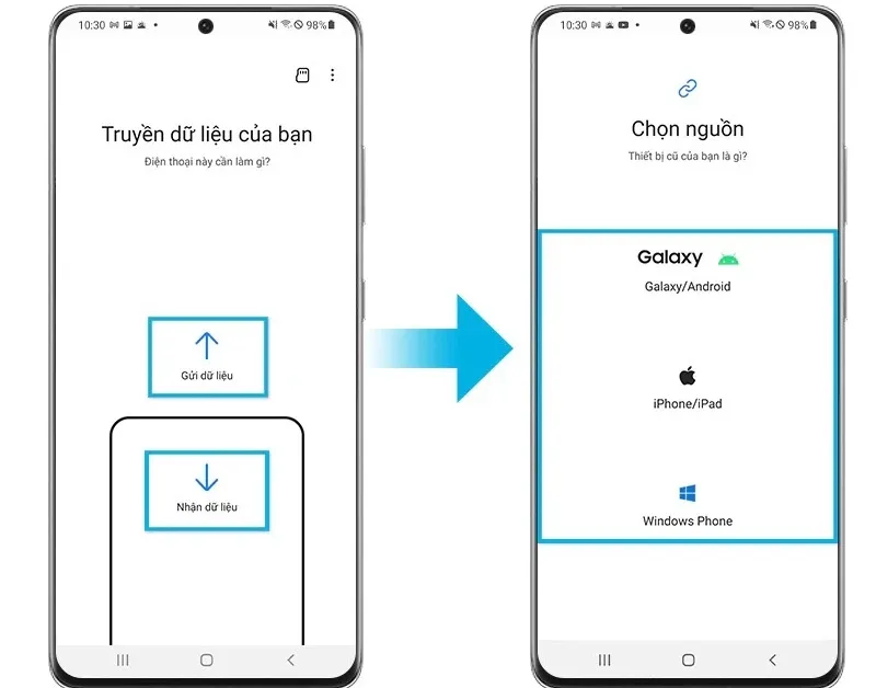 Hướng dẫn cách chuyển dữ liệu Samsung cũ sang Samsung mới thành công