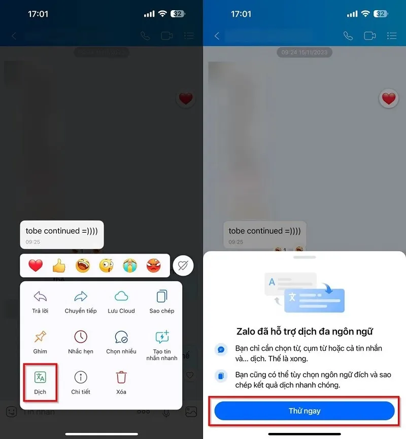 Hướng dẫn cách dịch tin nhắn trên Zalo đơn giản và chính xác nhất