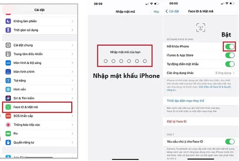 Phải làm thế nào khi Face ID không khả dụng?