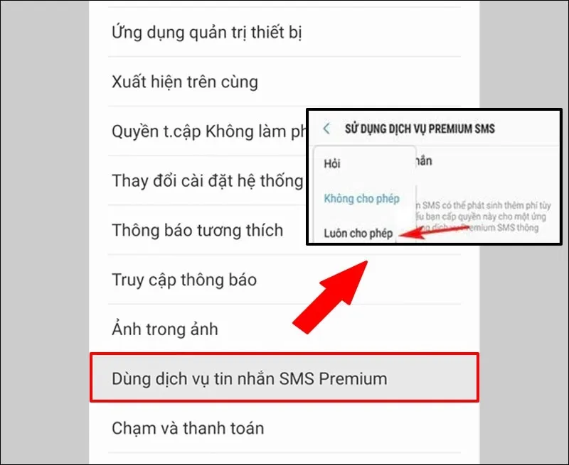 Sửa lỗi điện thoại Samsung không gửi được tin nhắn SMS